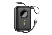 Nødlader - Dudao K14 10000mAh power bank with USB-C / Lightning cables - black Nødlader - Svart - 10000 mAh - 6977196681549