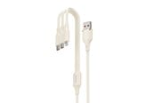 USB - Dudao L7SE 3in1 USB-A - 2x USB-C / Lightning 66W Cable 1.2m - beige - 6976625331055