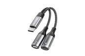 USB - Dudao L13C+ 2in1 USB-C Adapter - Gray - 6976625332823