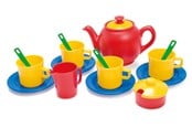 Lekekjøkken & Utstyr - Dantoy Tea set in net L:19 cm 17 pcs - 4382
