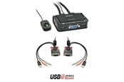 KVM-switch - Lindy VGA KVM Switch Compact USB 2.0 Audio 2 Port - KVM / audio / USB switch - 2 ports - 42342
