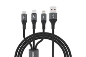 USB - Dudao  L3E 3 in 1 60W MicroUSB USB-C Lightning Cable 1.2m - Black - 6976625333486