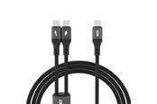 USB - Dudao L3F 2in1 Cable 100W 1.2m 2 x USB-C - Black - 6976625333493