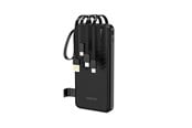 Nødlader - Dudao K11 10000mAh Powerbank with Built-in Cables - Black Nødlader - Svart - 10000 mAh - 6977196681853