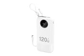 Nødlader - Dudao K13Pro 20000mAh Powerbank with Built-in Cable - White Nødlader - Hvit - 20000 mAh - 6977196682348