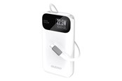 Nødlader - Dudao K31 10000 mAh 22.5W PD Powerbank with Built-in Cable - White Nødlader - Hvit - 10000 mAh - 6977196682003