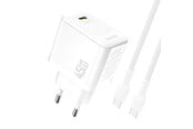 Mobil - Adaptere og ladere - Dudao  A28C 45W GaN Wall Charger + USB-C Cable - White - 6976625334261