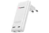 Mobil - Adaptere og ladere - Verbatim Fold 'n' Go GaN Charger 65W EU plug White - 32355