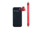 SSD - Verbatim Pocket SSD - 256GB - USB 3.2 Gen 2 - Sort / Rød - 32417