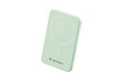 Nødlader - Verbatim Charge 'n' Go Essentials wireless power bank - magnetic - 24 pin USB-C - 20 Watt Nødlader - Grønn - 5000 mAh - 32226