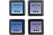 Hobbyartikler - Creativ Company - Stamp Ink Blue Shades/Purple 4 pcs. - 285342