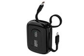 Nødlader - Dudao K32 Powerbank 22.5W 10000 mAh with Built-in USB-C/ Lightning Cable - Black - 10000 mAh - 6977196682027