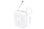 Nødlader - Dudao K32 22.5W 10000 mAh Powerbank with Built-in USB-C/ Lightning Cable - White - 10000 mAh - 6977196682034