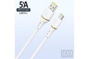 USB - Dudao  L25T USB-A - USB-C Silicone Cable 5A 1m - White - 6976625335916