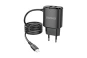 Mobil - Adaptere og ladere - Dudao  charger 2x USB with built-in 12W Lightning cable black (A2ProL black) - 6970379610633