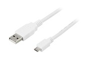 USB - Deltaco USB-299W - USB cable - USB to Micro-USB Type B - 25 cm - USB-299W