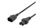 Strømkabel (ekstern) - Deltaco - power extension cable - IEC 60320 C15 to IEC 60320 C14 - 50 cm - DEL-116-50