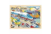 Puslespill - Goki Wooden Puzzle Train Station 96 pcs. Tre - 57316