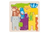 Puslespill - Goki Wooden Puzzle Safari 11pcs. Tre - 57320