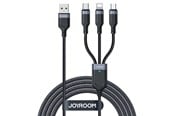 USB - Joyroom Multi-Use Series S-A18 3in1 USB-A - Lightning / USB-C / micro USB cable 0.3m - black - 6956116708979