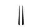 Dekorasjon - Moods & More LED taper candle - Slim - Charcoal - 23x300 mm - 2 pcs - M50-CC023300