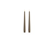 Dekorasjon - Moods & More LED taper candle - Slim - Dark sand - 23x250 mm - 2 pcs - M50-DS023250