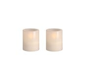Dekorasjon - Moods & More LED glass candle - Hurricane - Vanilla - 47x57 mm - 2 pcs - M70-VA047057