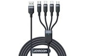 USB - Joyroom Multi-Use Series S-A18 4in1 USB-A - USB-C / Lightning / Lightning / micro USB cable 1.2m - black - S-1T4018A18l