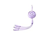 USB - Joyroom Colorful Series S-A40 Cable Retractable 3in1 USB-A - USB-C / Lightning / Micro USB 1m - Purple - S-A40_P