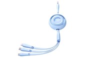 USB - Joyroom Colorful Series S-A40 Cable Retractable 3in1 USB-A - USB-C / Lightning / Micro USB 1m - Blue - S-A40_B