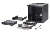 Rackskap - DIGITUS DN-49101-SET - 10" Network Bundle | 6U Cabinet + Switch + Patch Panel | Unmounted - DN-49101-SET
