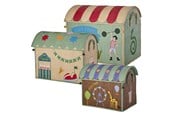 Barnerom - Rice Raffia Toy Baskets with Fun Fair Theme - Set of 3 - BSHOU-3ZFUFAMI