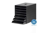 Skrivebordstilbehør - DURABLE Skuffeboks med uttrekkbart frontpanel for lagring av dokumenter opp til C4 størrelse. Med 7 åpne skuffer - 1712001058