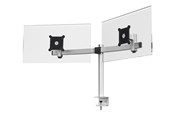 Skjermholder - DURABLE Skjermholder for 2 skjermer med justerbar høyde, vinkel og stående eller liggende posisjon. Med bordfeste. - 508523