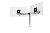 Skjermholder - DURABLE Skjermholder for 2 skjermer med justerbar høyde, vinkel og vertikal eller horisontal posisjon. For montering på bord med kabelhull. - 508623