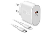 Mobil - Adaptere og ladere - SBS 20W Charger - 1m MFI Lightning Cable - White - TETRKITPD20LIGW