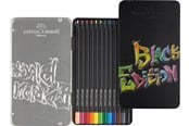 Skrive- & Tegneverktøy - Faber-Castell Colour Pencils Black Edition tin 12x - 116413