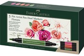 Skrive- & Tegneverktøy - Faber-Castell India ink PAP Dual Marker 5x flowers - 162007
