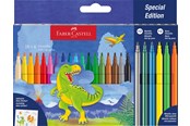 Skrive- & Tegneverktøy - Faber-Castell Felt-tip pen dinosaur 18+6 + stickers - 554222