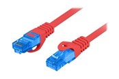 Nettverkskabel - Lanberg patch cable - 50 cm - red RAL 3017 - Rød - 0.5m - PCF6A-10CC-0050-R