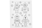 Kreative leker - Creativ Company Painting Canvas with Print Robots - 24x30cm - 257232