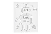 Kreative leker - Creativ Company Painting Canvas with Print Robot - 24x30cm - 257233