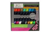 Hobbyartikler - Nassau Acrylic Paint Fluorescent and Metallic Colors 18x36 ml - AR0701/22RT