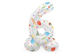Leketøy - Folat BV - Standing Foil Balloon Joyful Party Number 6 -72cm - 63966