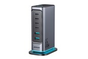 USB-hub - Joyroom R-TCM02 Multiport GaN Charger 65W EU 4x USB-C 2x USB-A - Dark Gray USB-hub - USB 2.0 - 6 porter - Grå - JR-TCM02