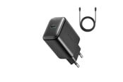 Mobil - Adaptere og ladere - Joyroom JR-TCF23 network charger USB-C 25W SFC / PPS / PD - black + USB-C / USB-C cable 1m - JR-TCF23_BB