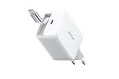 Mobil - Adaptere og ladere - Joyroom JR-TCL06 67W GaN Wall Charger with Built-in Retractable USB-C Cable - White - JR-TCL06