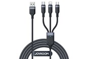 USB - Joyroom S-A18 3in1 3.5A USB-A - Lightning+USB-C+MicroUSB cable 1.2m - black - S-A18-new