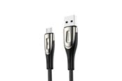 USB - Joyroom Sharp Series S-M411 USB-A / micro USB 3A 1.2m Cable with Charging Indicator - Black - S-M411_1.2