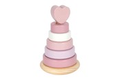 Babyleker - Small Foot - Wooden Stacking Tower Pink - 7 pcs. - 12711